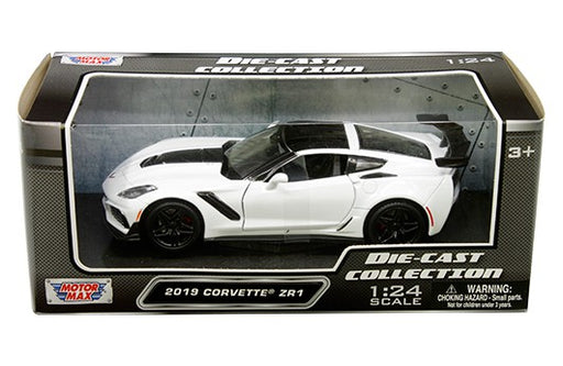 2019 Chevrolet Corvette ZR1 White - Motormax 1/24 - 79356 WH  - Passion Diecast 