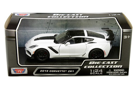 2019 Chevrolet Corvette ZR1 White - Motormax 1/24 - 79356 WH  - Passion Diecast 