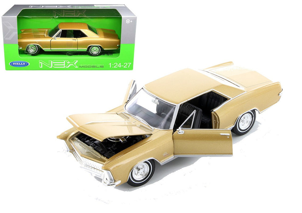 1965 Buick Riviera Gran Sport Gold - Welly 1/24 - 24072  GLD - Passion Diecast 