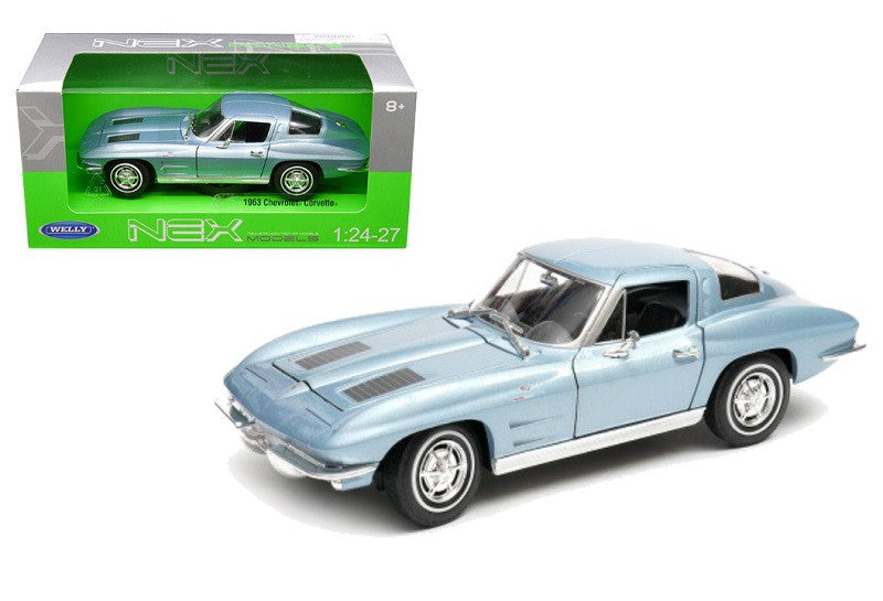 1963 Chevrolet Corvette Blue  -  Welly 1/24 - 24073 BL - Passion Diecast 