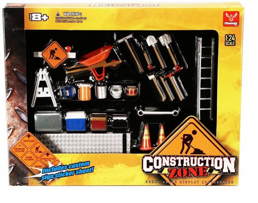 Construction Zone -  Garage Diorama Accessory - HOBBY GEAR - 1/24 -  18425 - Passion diecast