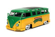 Ninja Turtle - 1962 Volkswagen Bus &  Leonardo  figure -  Jada 1-24 - 31786  - Passion Diecast 