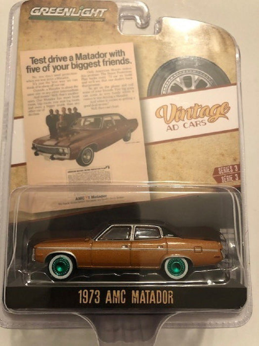 1973 AMC Matador -Vintage Ad Cars Series 3 - 1-64 GREENMACHINE 39050 CGR