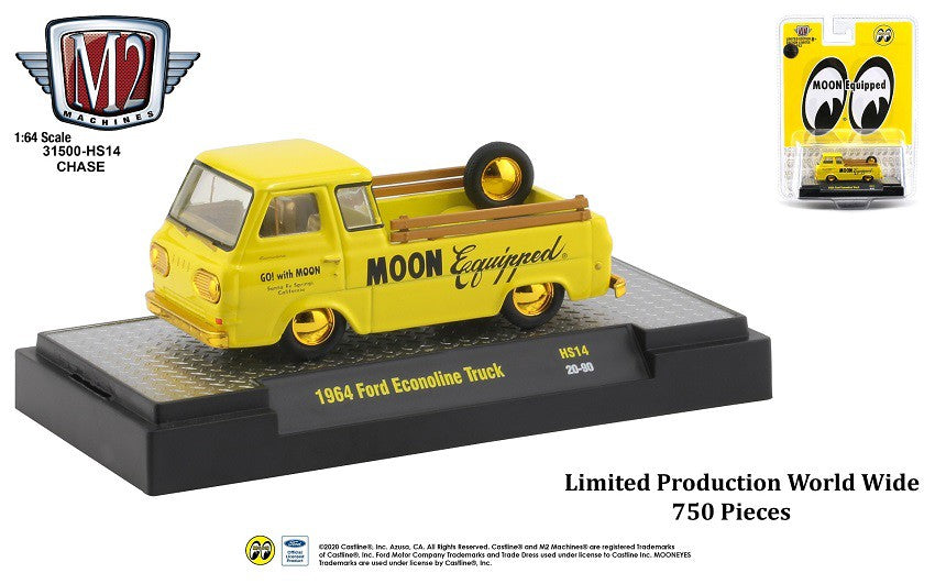 1964 Ford Econoline Truck Mooneyes Edition (Yellow) - Auto-Thentics  M2 Machines 1:64 CHASE CAR - 31500-HS14GR