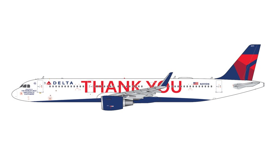 Delta Air Lines Airbus A321 "Thank You" N391DN - Gemini Jets 1/400 - GJDAL1927 - Passion diecast 