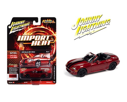 1999 Mazda MX5 Miata Burgundy - Import Heat - Johnny Lightning -   1:64 - JLSP111 B  -  Passion Diecast 