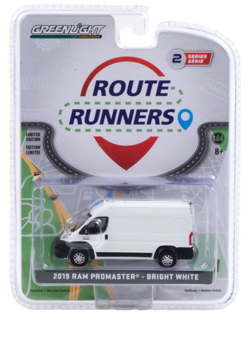 2019 Ram ProMaster 2500 Cargo High Roof in White - Route Runners Series 2    greenlight 1-64  - 53020 F
