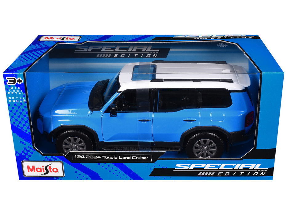 (Preorder) Maisto 1:24 2024 Toyota Land Cruiser – Blue with White Top – 32924 BL