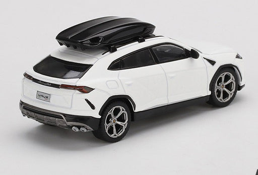 Lamborghini Urus with Roof Box Bianco Monocerus Matt -  MINI GT 1:64 - Usa Exclusive - MGT00220 - Passion Diecast 