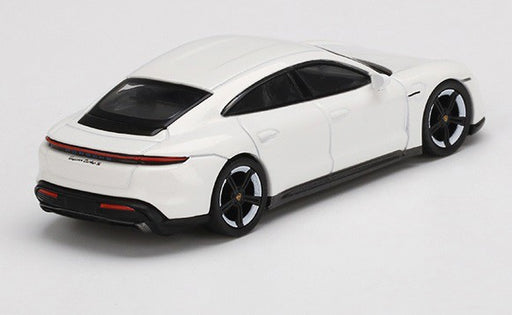 Porsche Taycan Turbo S White -  MINI GT 1:64 - MGT00218 - Passion Diecast 