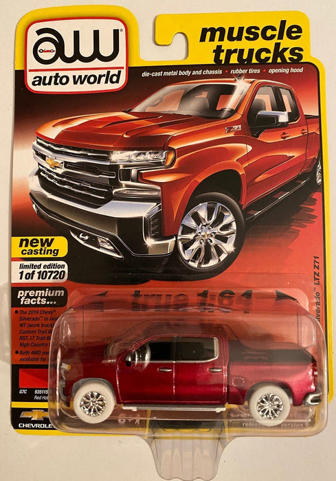 2019 Chevrolet Silverado LTZ Z71 - Burgundy - CHASE CAR ULTRA RED Auto World 1:64 Premium - AWSP053 BGR