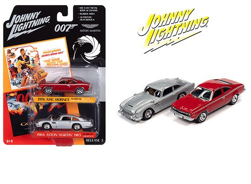 James Bond 007 1974 AMC Hornet  / Aston Martin DB5  - Set of 2 -  Johnny Lightning 1:64 - JLSP117  - Passion Diecast