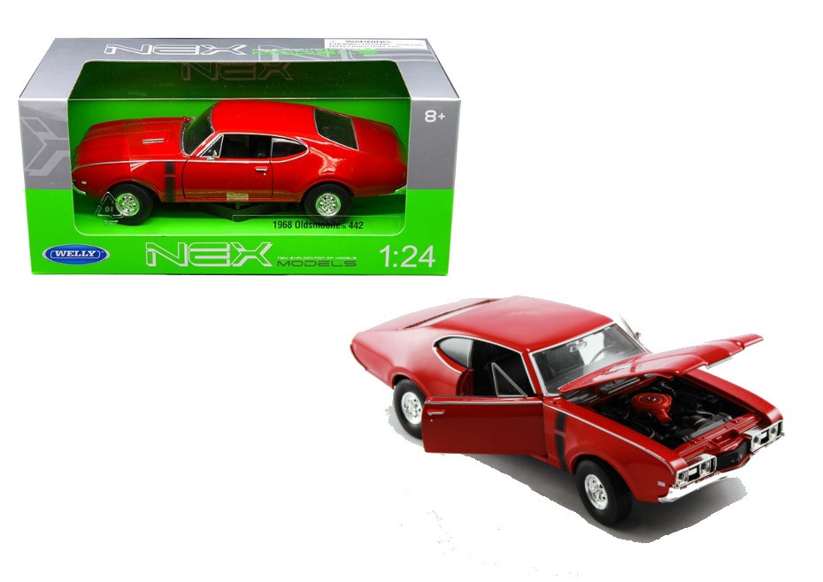 1968 OLDSMOBILE 442 RED Welly 1/24 24024  - Passion Diecast 