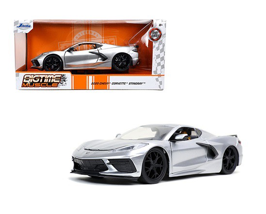 2020 Chevy Corvette C8 Stingray Silver -  Jada 1/24- Big Time muscle  - 32539 SIL - Passion Diecast 