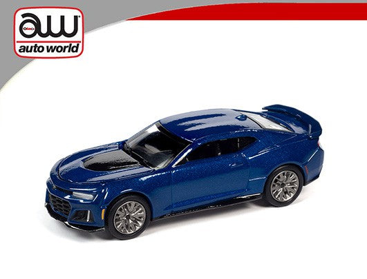 2019 Chevrolet Camaro ZL1 Blue  - Auto World 1:64  - AWSP059 A -  Passion Diecast 