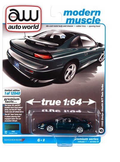 1992 Dodge Stealth T/T Twins Turbo  Emerald Green  - Auto World 1:64  - AWSP063 B -  Passion Diecast 