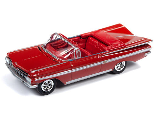 American Snapshots - Diorama 1959 Chevrolet Impala Convertible Red - Johnny Lightning -  1:64 - JLDR005 B  Passion Diecast 