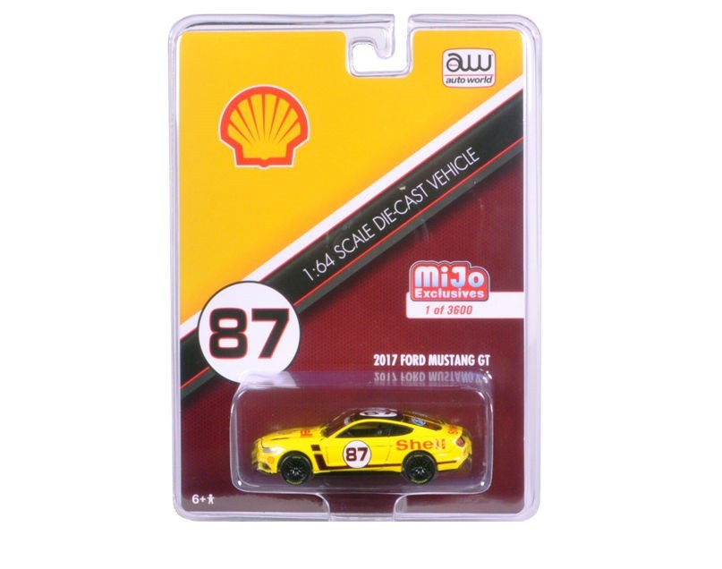 2017 Ford Mustang Shell  Racing Yellow  -  Autoworld - MiJo Exclusive 1:64 - CP7439 - Passion Diecast 