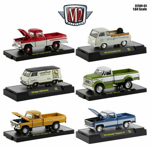 Auto-Trucks Release 63  Assortment of 6 - M2 Machines 1-64 - 32500-63  -  Passion Diecast 