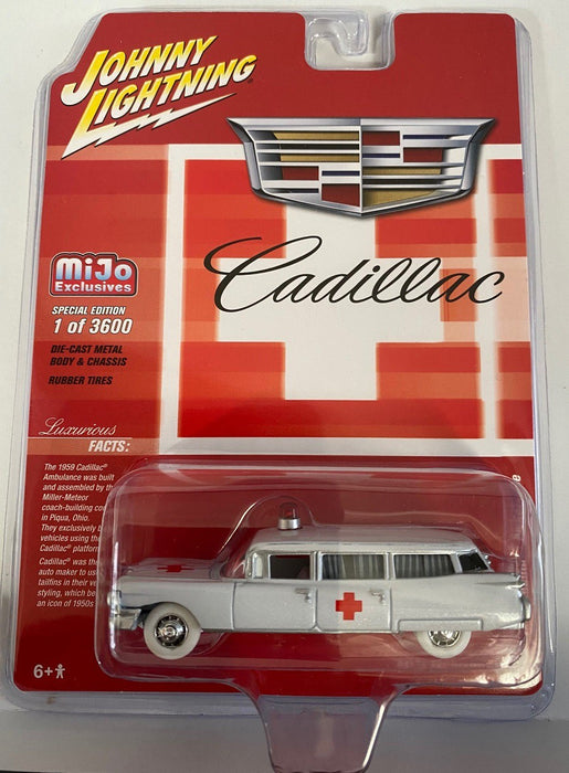 1959 Cadillac Ambulance  White - WHITE Lightning -  1:64 Mijo Exclusive - JLCP7350GR