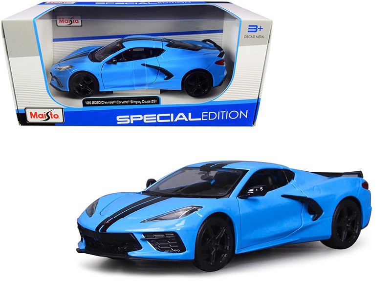 2020 Chevrolet Corvette C8 Stingray Z51  Blue - Maisto 1/24 - 31527 BL - Passion Diecast 