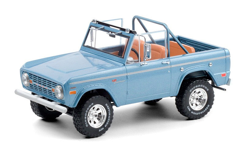 1969 Ford Bronco Sport - Brittany Blue with Sunraysia Wheels 1/18  Greenlight - 19099