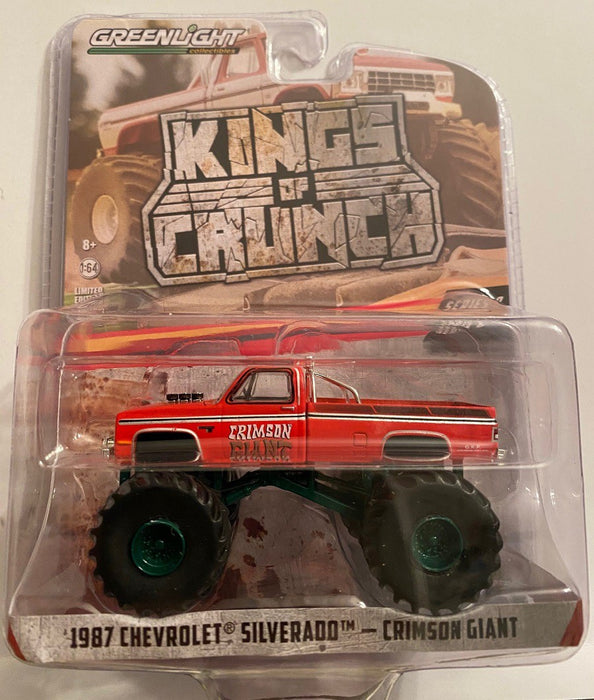 CRIMSON GIANT - 1987 CHEVY SILVERADO Monster Truck - Kings of Crunch Series 8 - 1-64 GREENMACHINE 49080 FGR