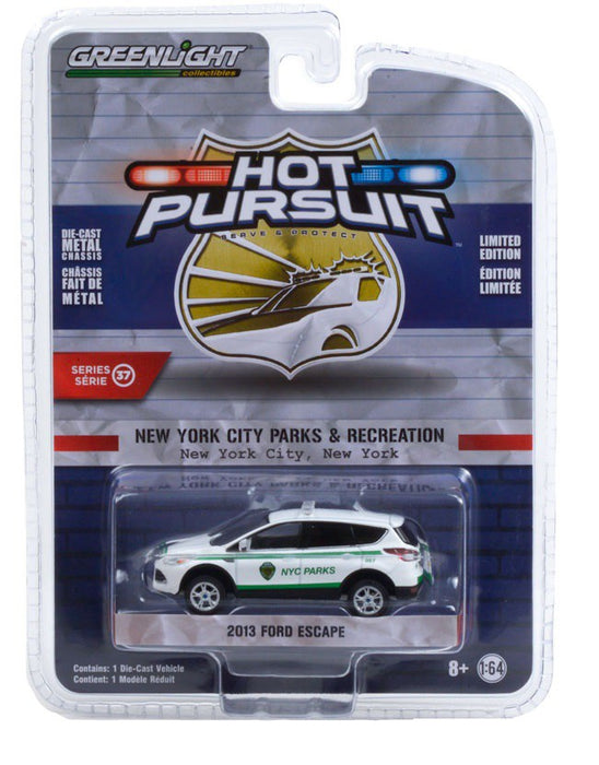 2013 Ford Escape - NYC Dep of Parks & Recreation - Hot Pursuit Series 37 -1-64 Greenlight - 42950 D - Passion Diecast 