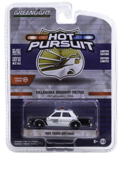 1985 Dodge Diplomat - Oklahoma Highway Patrol - Hot Pursuit Series 37 -1-64 Greenlight - 42950 C  - Passion Diecast 