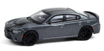 2018 Dodge Charger SRT Hellcat in Granite Crystal with Black Stripes GL Muscle  24 Greenlight 1/64 - 13290 D  - Passion Diecast 