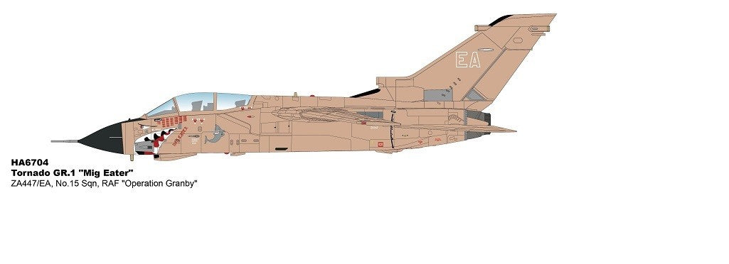 Panavia Tornado GR.Mk 1 - RAF 15 Sqn, ZA447 MiG Eater, Saudi Arabia Op. Granby 1991 - Hobby Master 1/72 HA6704 - Passion Diecas