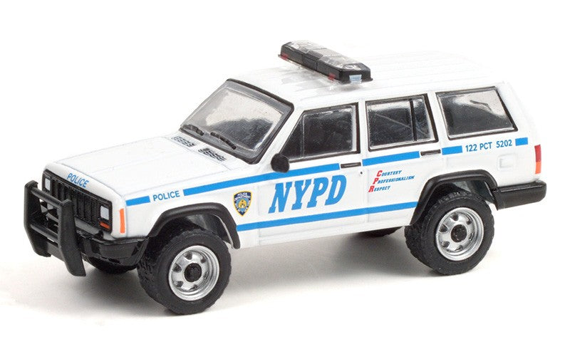 1997 Jeep Cherokee New York City Police Dept (NYPD) -  Hot Pursuit Series 38 -  1-64 Greenlight - 42960 C -  Passion Diecast