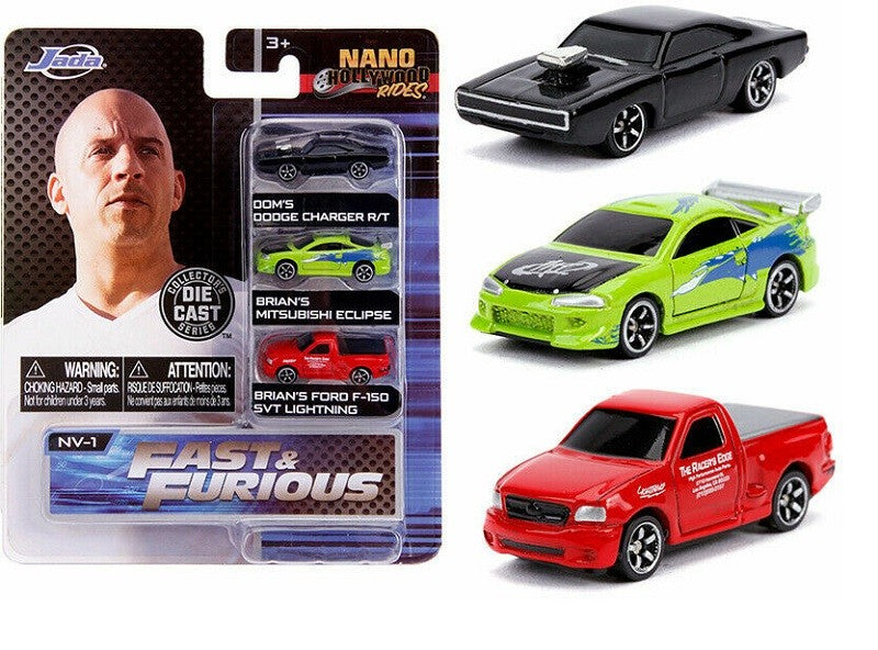 Fast & Furious MV1  set of 3 Hollywood Rides -  Jada Nano - 31123  - Passion Diecast