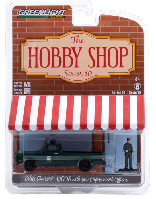 1986 Chevrolet M1008 with Enforcement Officer Figure - The Hobby Shop Series 10 - 1/64 Greenlight - 97100 D