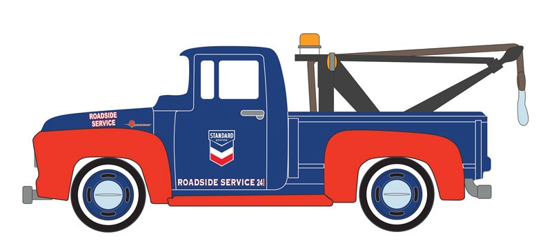 1954 Ford F-100 with Drop-in Tow Hook - Standard Oil Company - Running on Empty 13 - 1/64 Greenlight - 41130 A