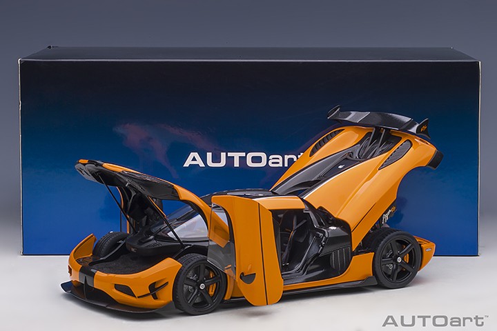 Koenigsegg Agera RS - Cone Orange / Carbon Black / Black Accents - Autoart 1/18 - 79023 - Passion Diecast