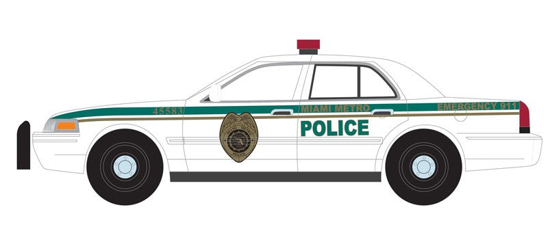 2001 Ford Crown Victoria Police Interceptor - Miami Metro Police Department - Dexter - Hollywood 32 - 1/64 Greenlight - 44920 B