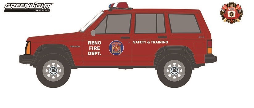 1990 Jeep Cherokee - Reno, Nevada Fire Department - Fire & Rescue Series 1 - Greenlight 1/64 - 67010 D