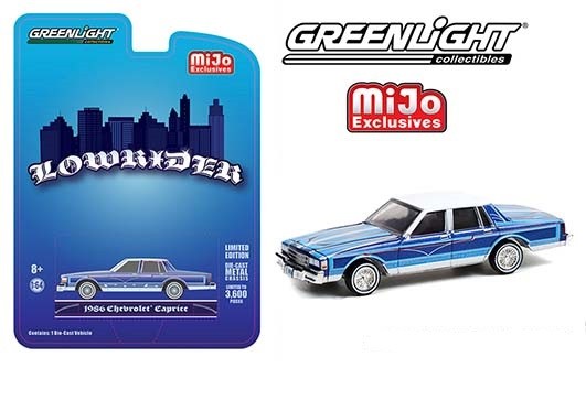 1986 Chevrolet Caprice Lowrider Blue - Mijo Exclusives - 1/64 Greenlight - 51389 - Passion Diecast