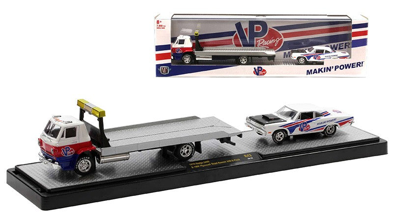 VP Racing - 1970 Dodge L600 COE and 1960 Plymouth Road Runner 440 6-Pack -  M2 1/64 - 36000 43  B -  Passion Diecast 