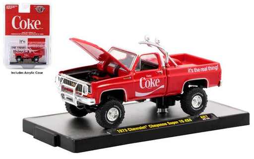 Coca-Cola - 1973 Chevrolet Cheyenne Super 10 4x4 Pickup -  M2  1:64  - 52500-A07 A - Passion Diecast 