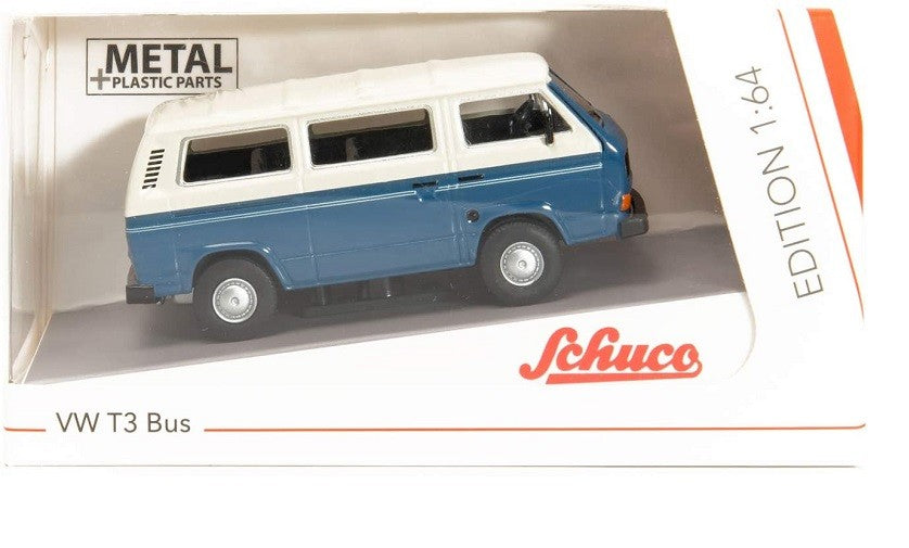 Volkswagen T3 Bus Dark Blue and White - Schuco 1:64 -  452017200 - Passion Diecast 