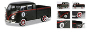 Volkswagen Type 2 T1 Double Cab Pickup Matte Black  -  Motormax 1-24 - 79562 - Passion Diecast 