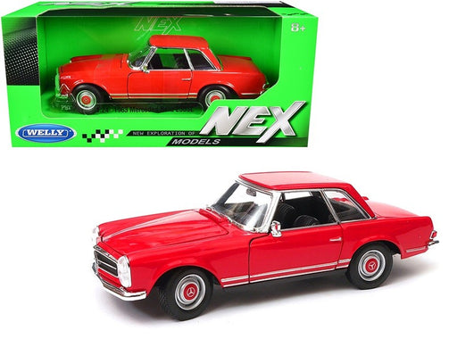 1963 Mercedes Benz 230SL Coupe Red - Welly 1/24 - 24093 RD  - Passion Diecast 