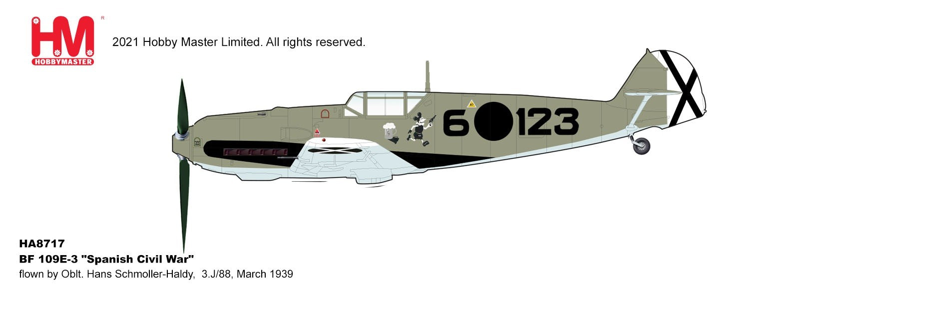 Messerschmitt Bf 109E Luftwaffe Condor Legion, Hans Schmoller-Haldy, Spain, March 1939 Hobby Master 1/48 HA8717 Passion Diecast