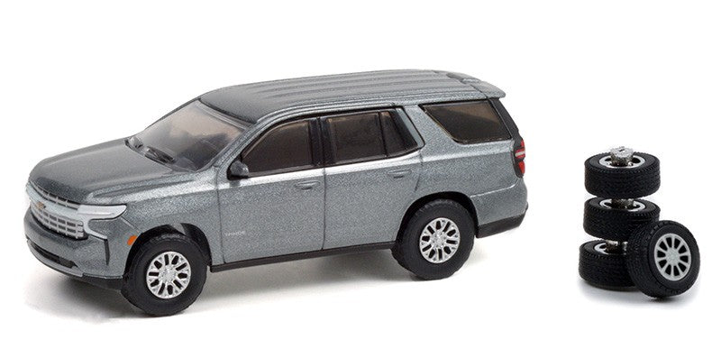 2021 Chevrolet Tahoe in Metallic Satin Steel with Spare Tires - The Hobby Shop Series 11 - 1/64 Greenlight - 97110 E