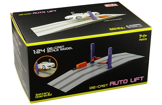 Two Post Lift  électric Blue and Red - MiJo 1/24 - 9908  - Passion Diecast 