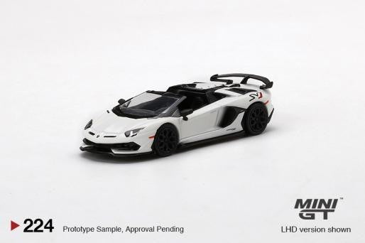 Lamborghini Aventador SVJ Roadster Bianco Canopus -  MINI GT 1:64 - MGT00224