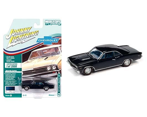 1967 Chevrolet Chevelle SS  Deepwater Blue Poly - Muscle Cars USA 2021 Release 1 - Johnny Lightning 1:64 - JLSP138 B Diecast 