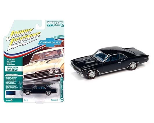 1967 Chevrolet Chevelle SS  Deepwater Blue Poly - Muscle Cars USA 2021 Release 1 - Johnny Lightning 1:64 - JLSP138 B Diecast 